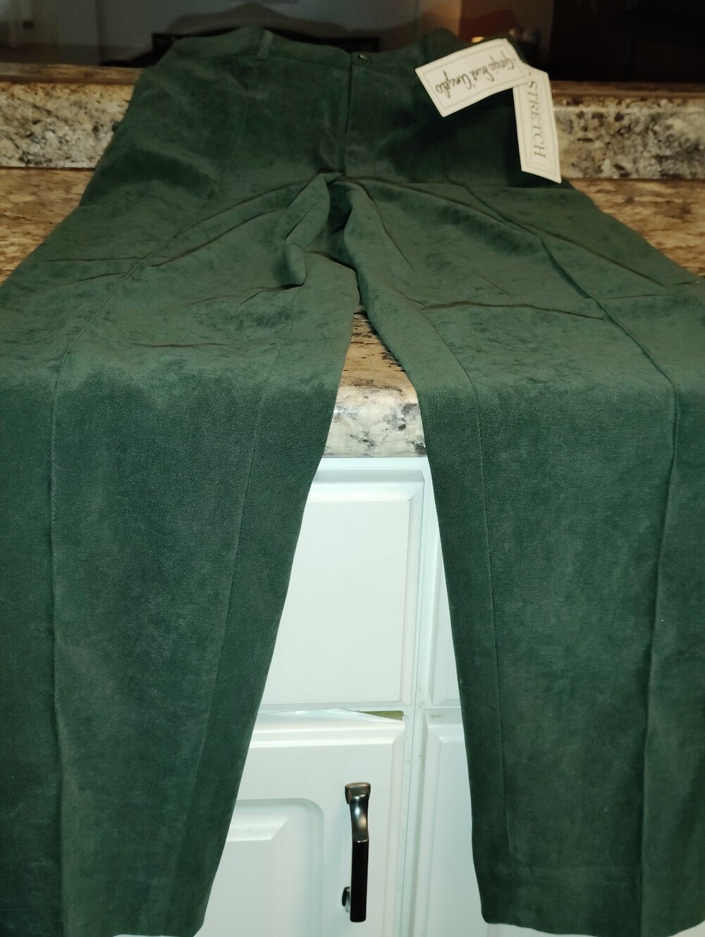 Nwt 12 Corduroy Wide-Leg Pants in Forest Green by Stretch Women's - Picture 3 of 7